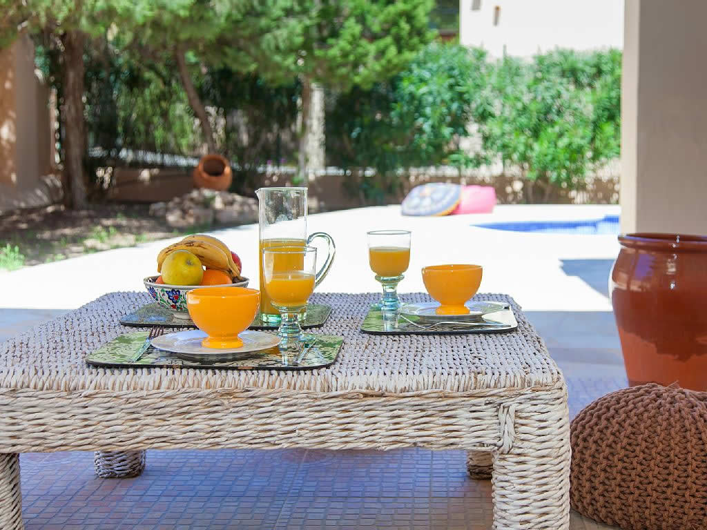 mediterranean breakfast in ibiza with orange juice