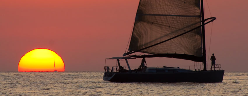 Ibiza at night by boat