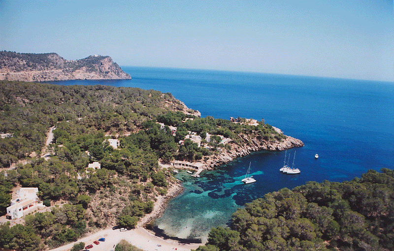 Cala Mastella in Ibiza by boat