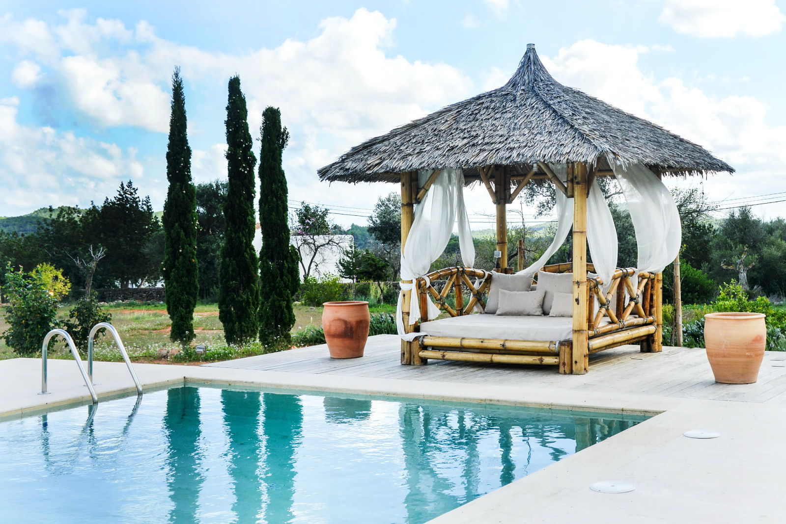 Chill out area-salt water pool- luxury villa Ibiza