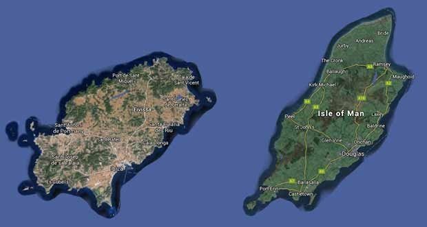Comparason of Ibiza and the Isle of Man