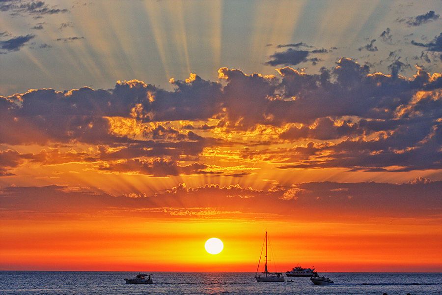 A spectacular sunset from the beaches of Ibiza