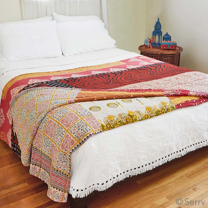 Queen-Size Kantha Quilt