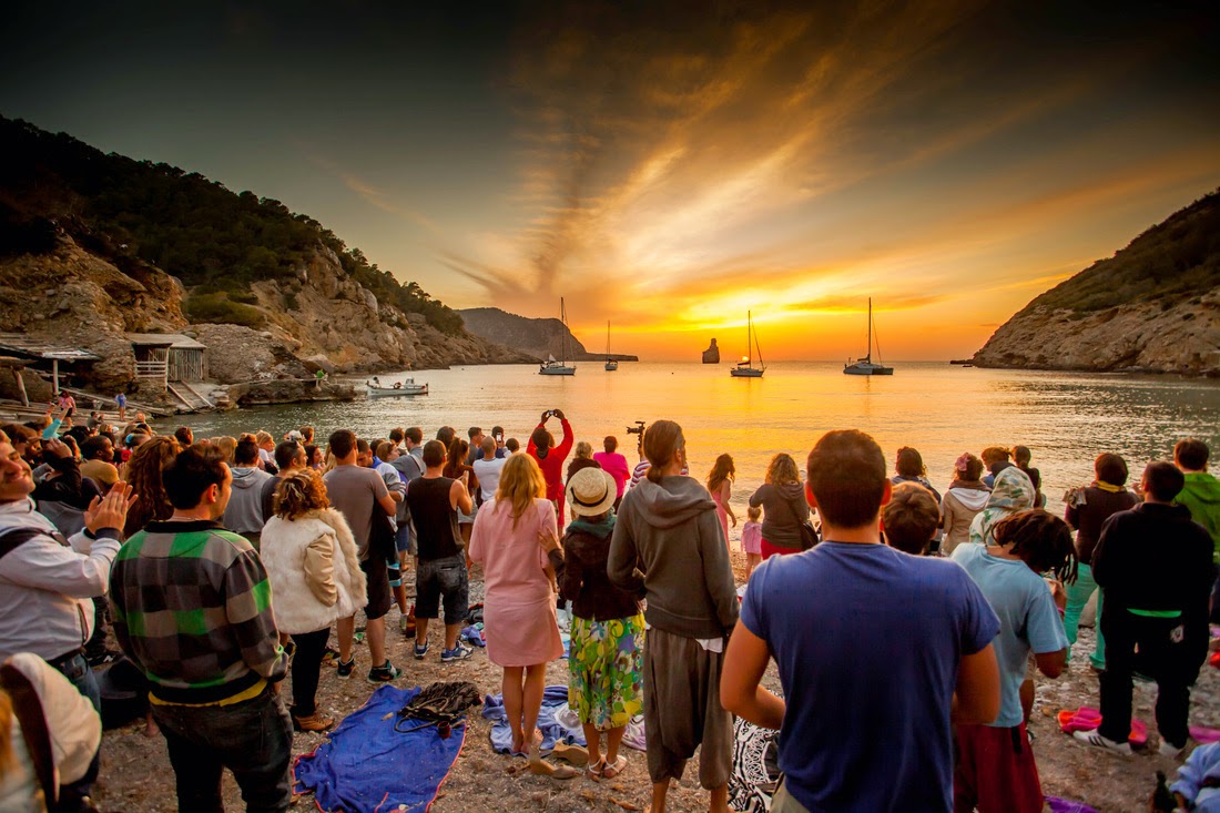 Drums while sun sets in Ibiza