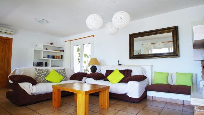 Living room in a rental house of Ibiza