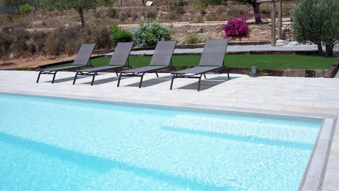 Pool zone in a rental house of Ibiza