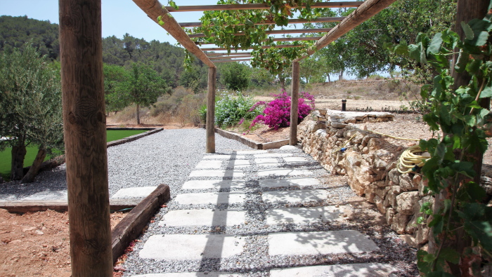 General view of the entrance of the house in Ibiza